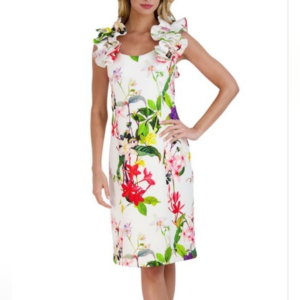 Donna Rico Floral Ruffle Sleeve Dress
